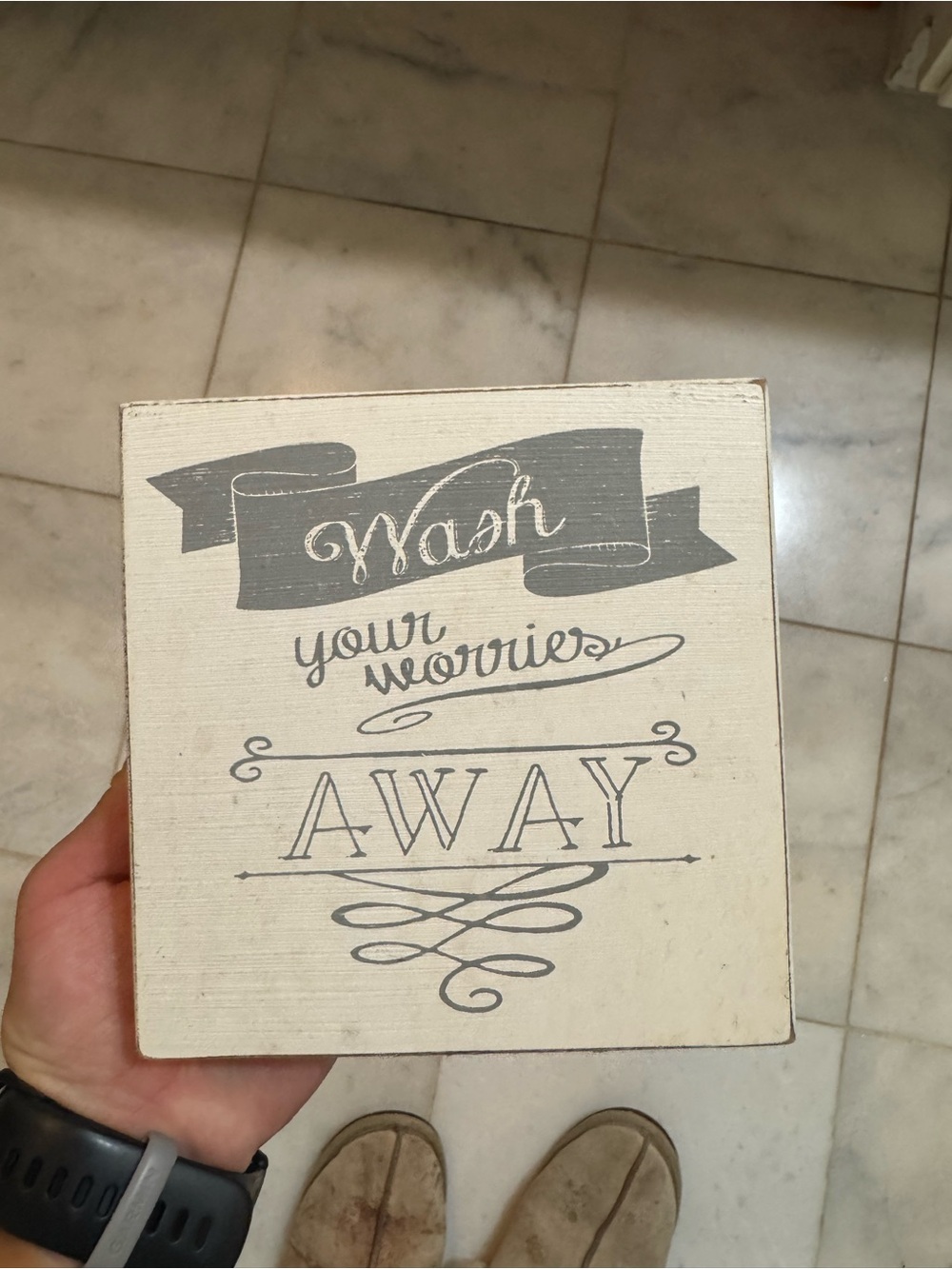 Decorative 'Wash Your Worries Away' Decorative Sign